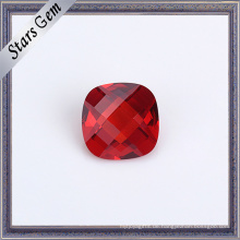 Schöne Granat Red Double Checker Cut Kissen Perlen für Schmuck